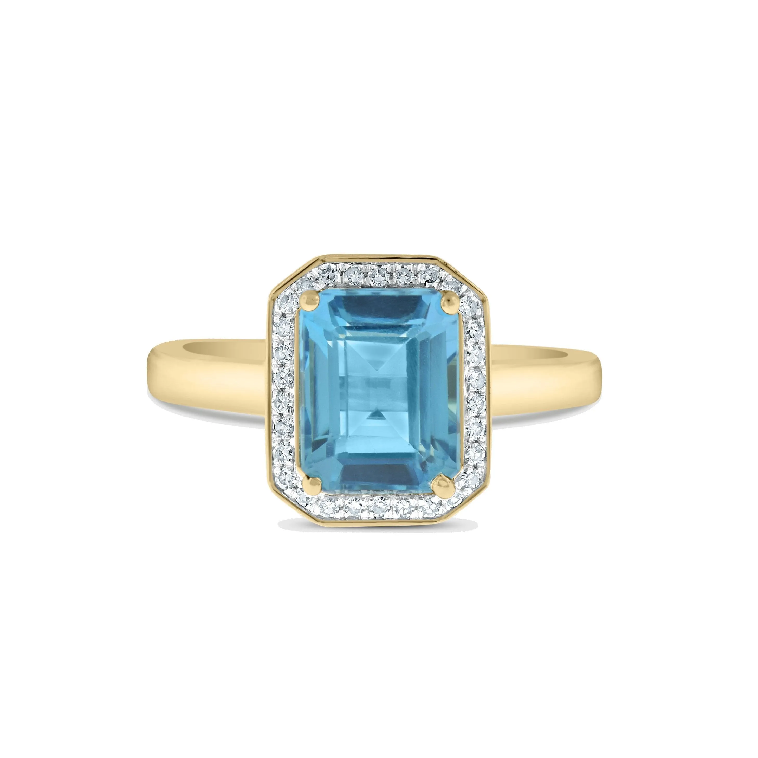 Blue Topaz and Diamond Ring