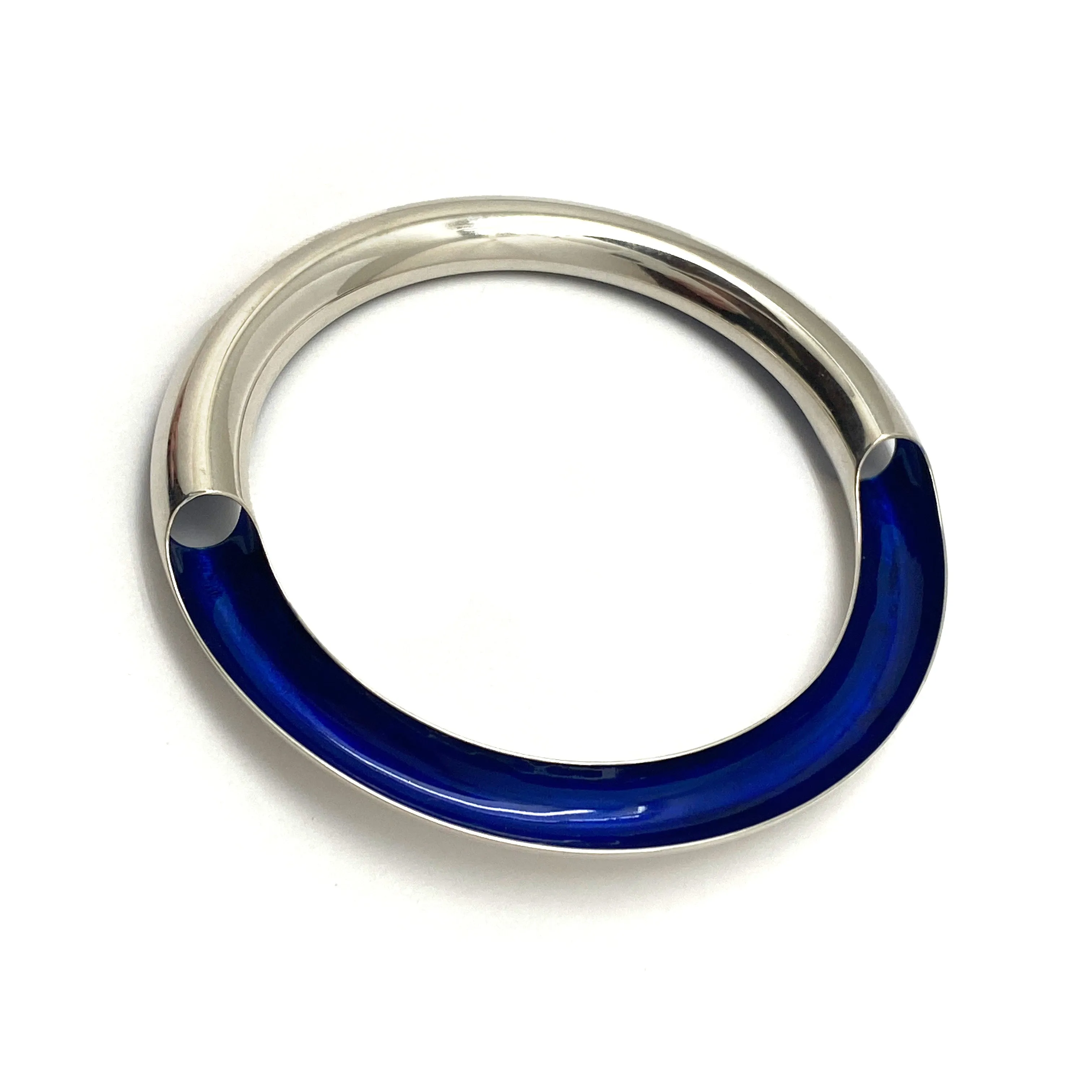 Bright Silver and Blue Bangle