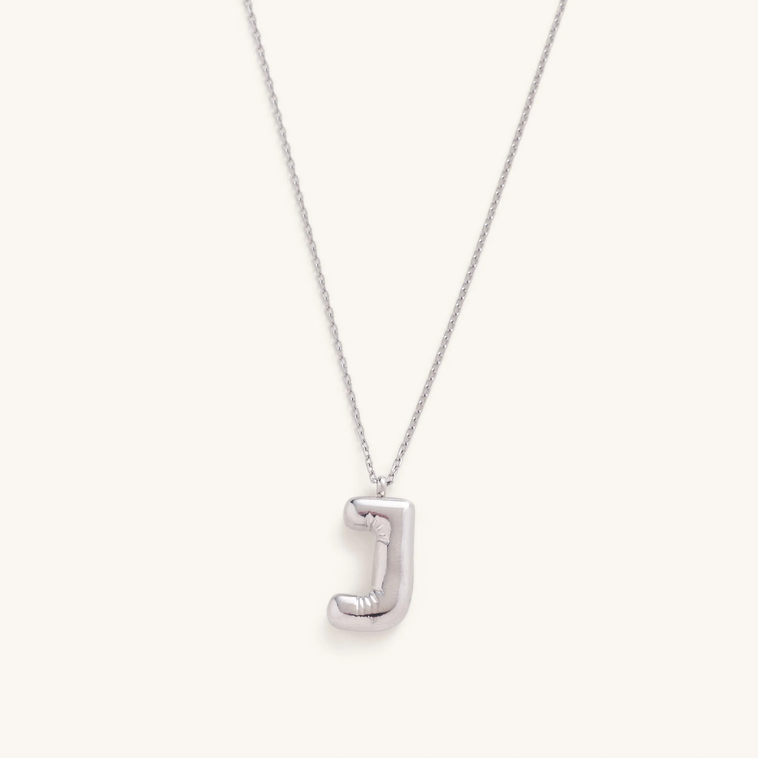 Bubble Initial Charm Necklaces- Silver