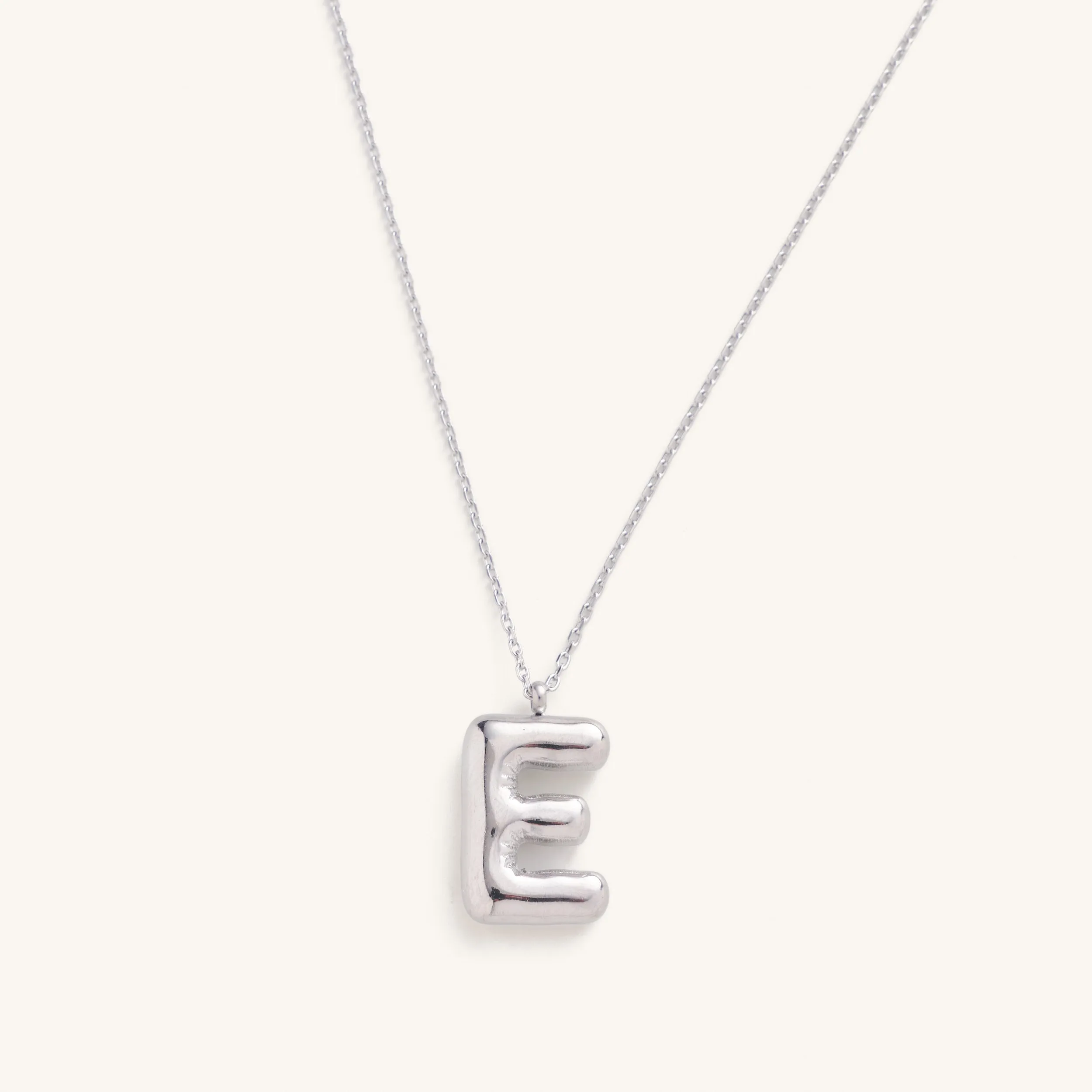 Bubble Initial Charm Necklaces- Silver