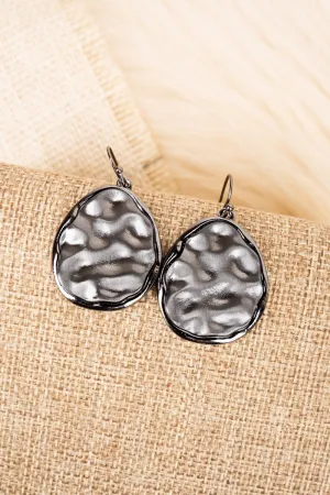 Call On Me Matte Hematite Teardrop Earrings