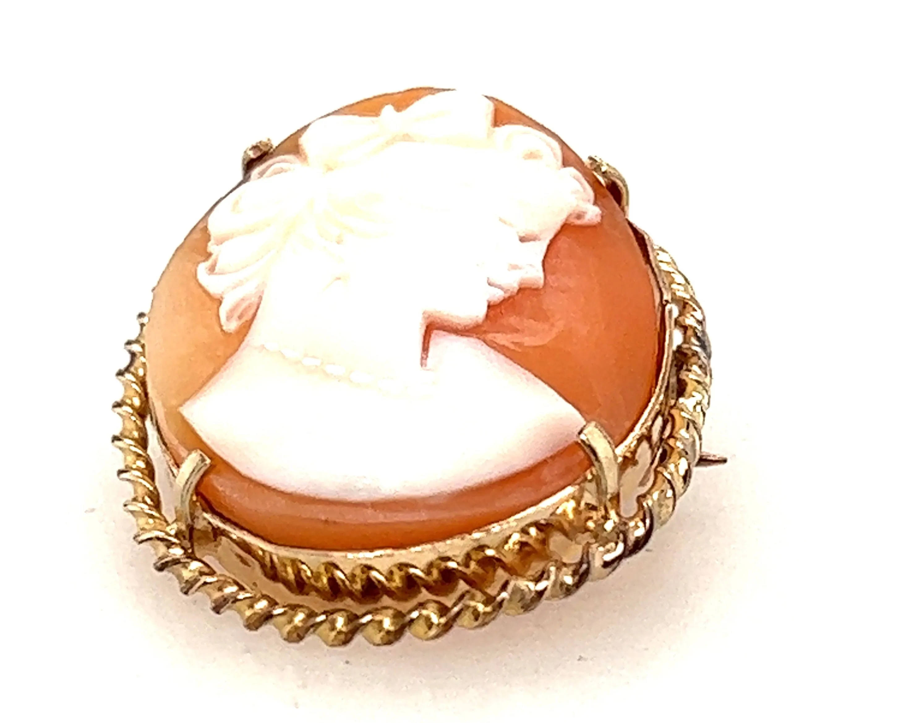 Cameo Portrait Brooch with Gold Plated Surround