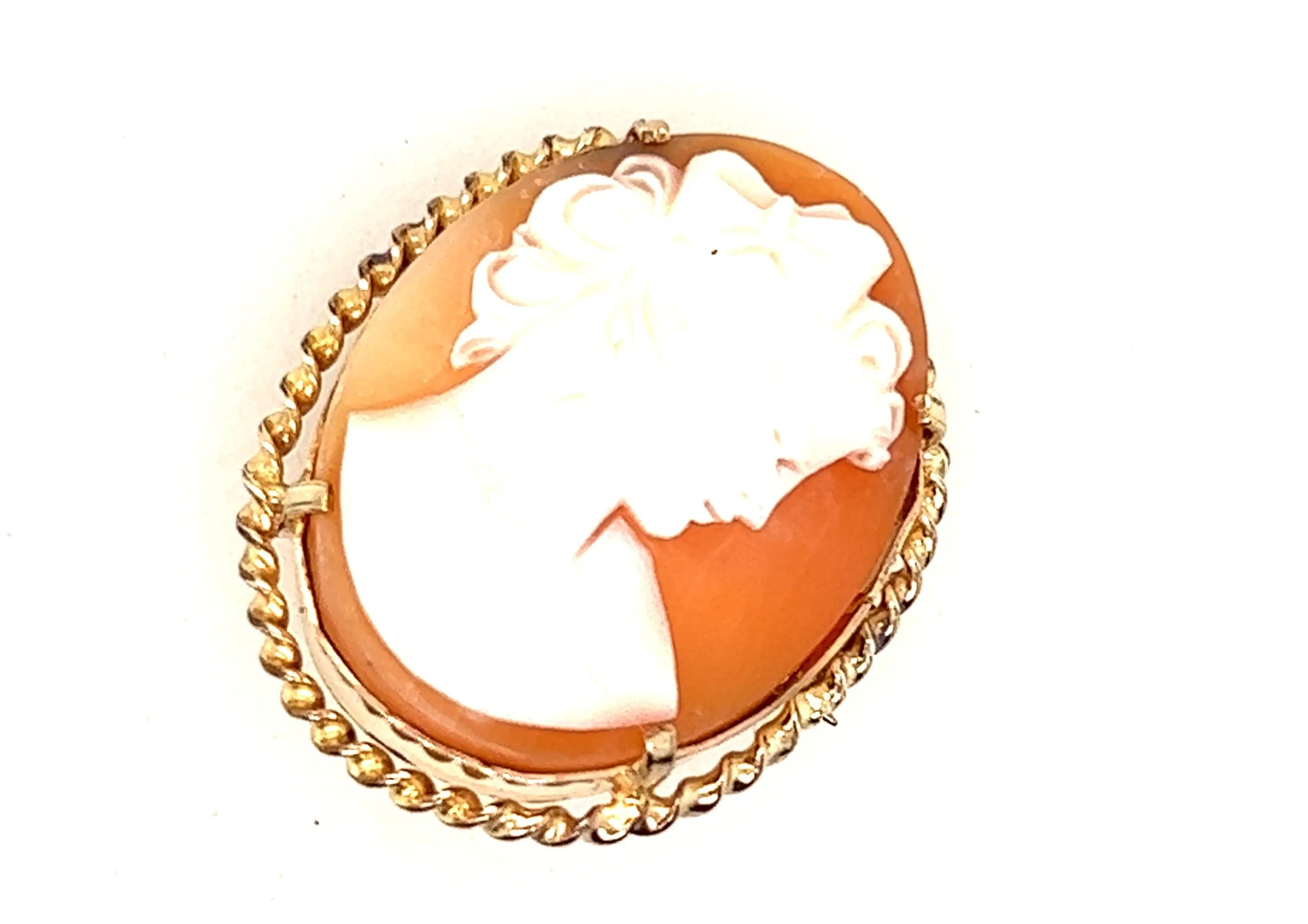 Cameo Portrait Brooch with Gold Plated Surround