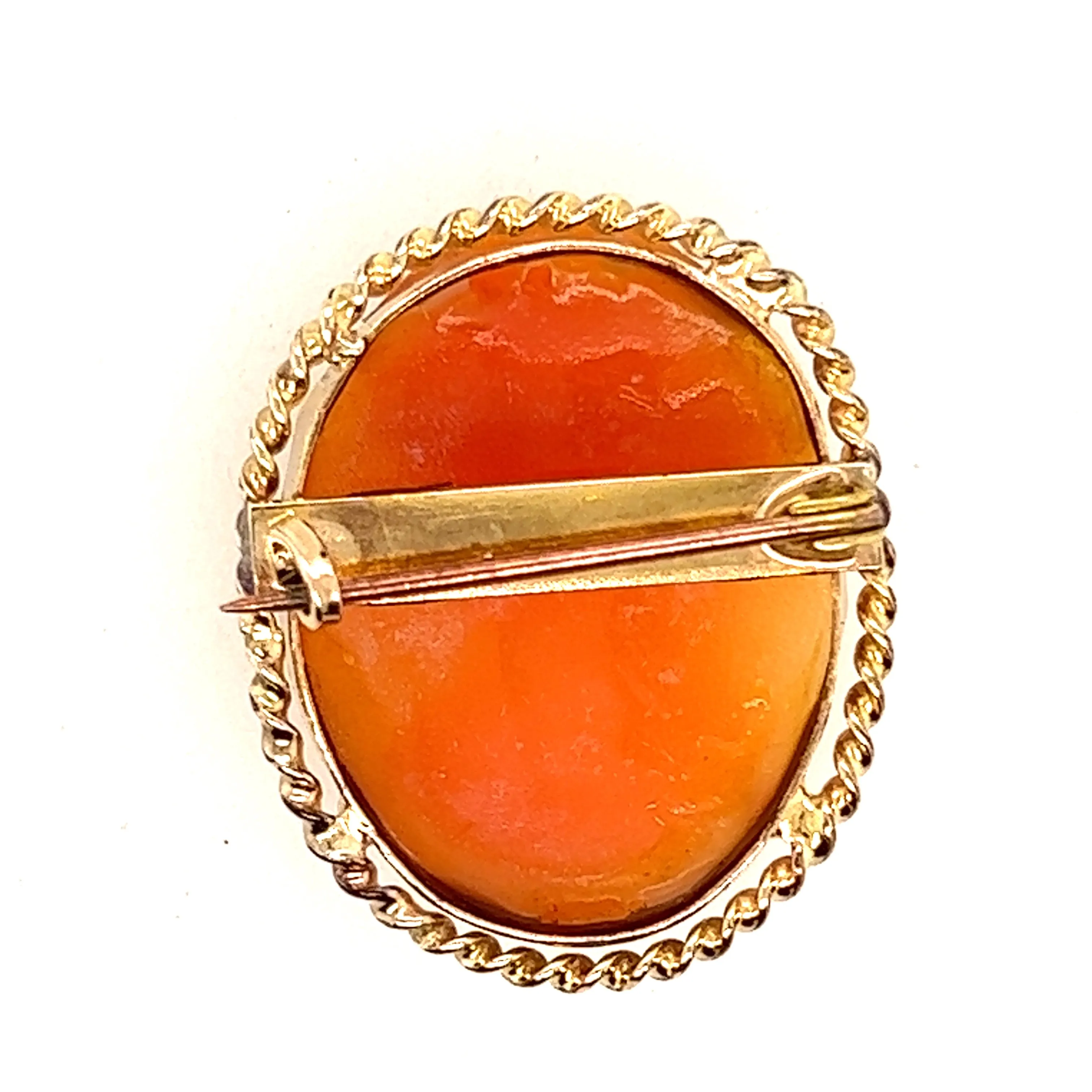 Cameo Portrait Brooch with Gold Plated Surround