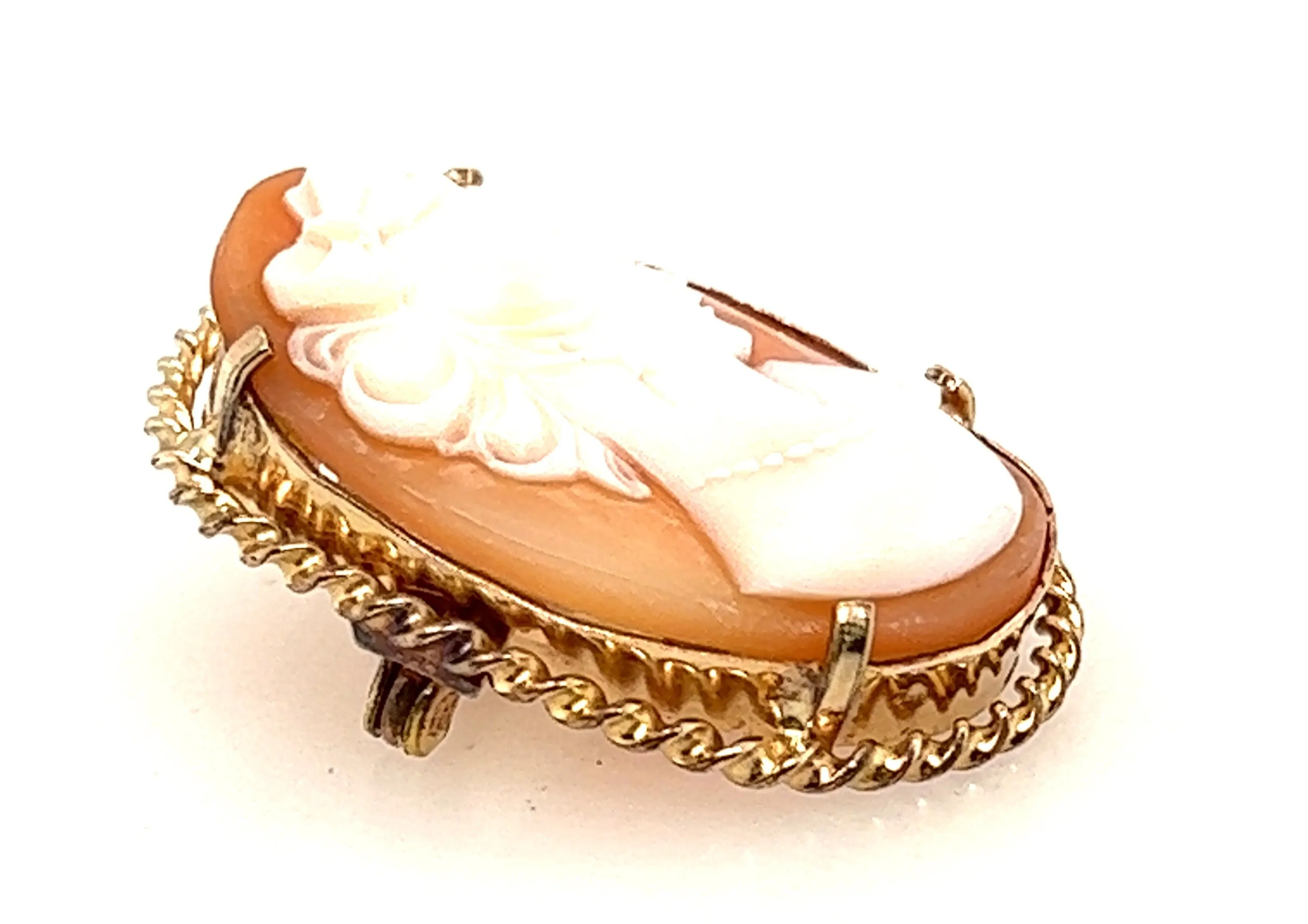 Cameo Portrait Brooch with Gold Plated Surround