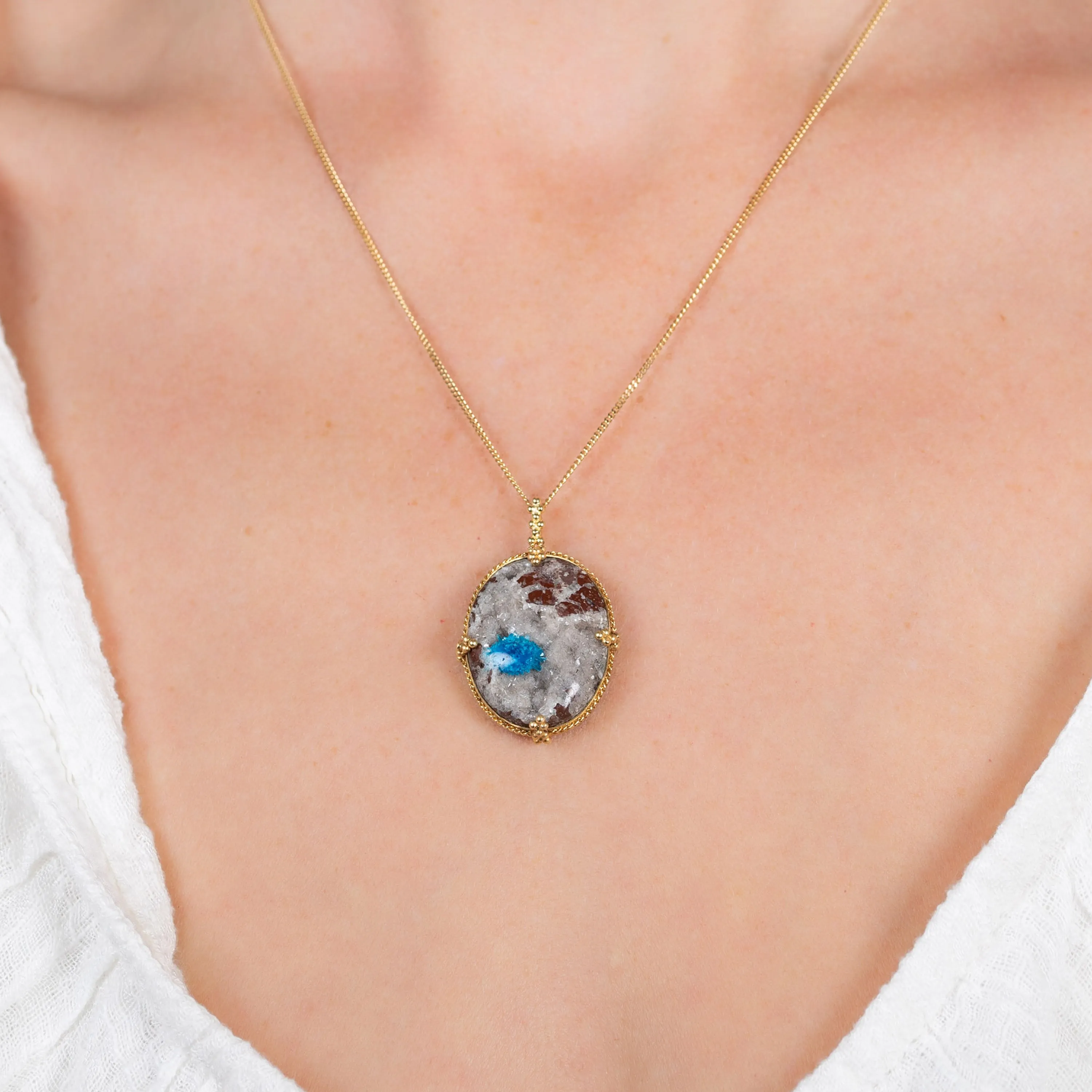 Cavansite 18k One-of-a-Kind Necklace