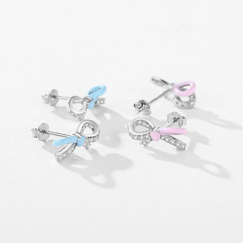 Charming S925 Sterling Silver Bow Earrings - Fashionable and Elegant