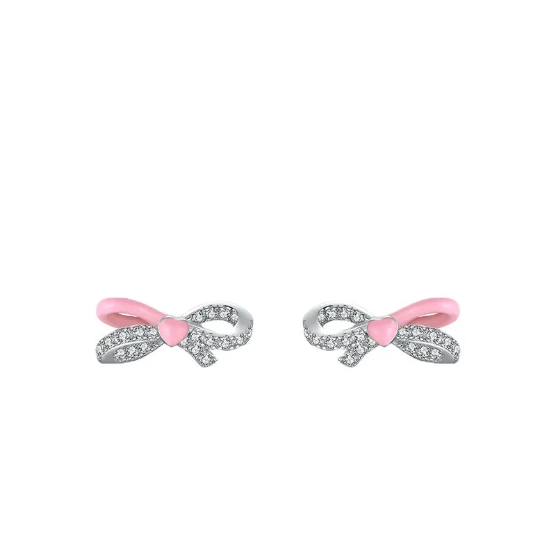 Charming S925 Sterling Silver Bow Earrings - Fashionable and Elegant