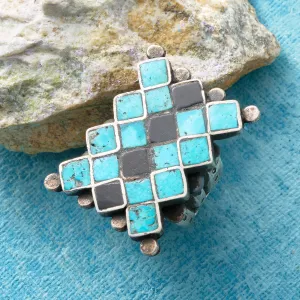 Checkerboard Inlaid Ring