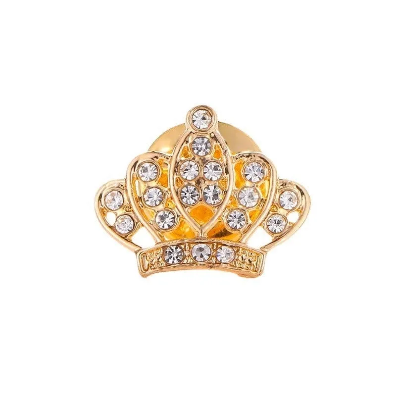 Classic Style Crown Alloy Inlay Rhinestones Women's Brooches