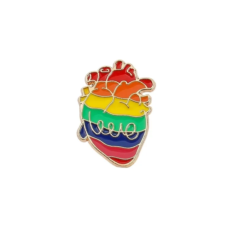 Classic Style Pin Rainbow Alloy Plating Unisex Brooches