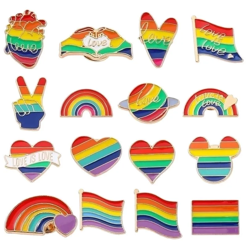 Classic Style Pin Rainbow Alloy Plating Unisex Brooches