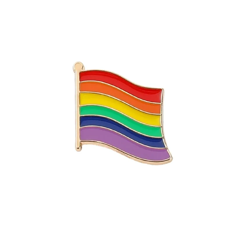 Classic Style Pin Rainbow Alloy Plating Unisex Brooches