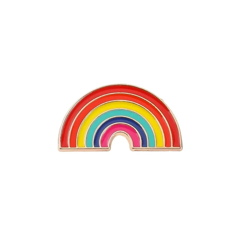 Classic Style Pin Rainbow Alloy Plating Unisex Brooches