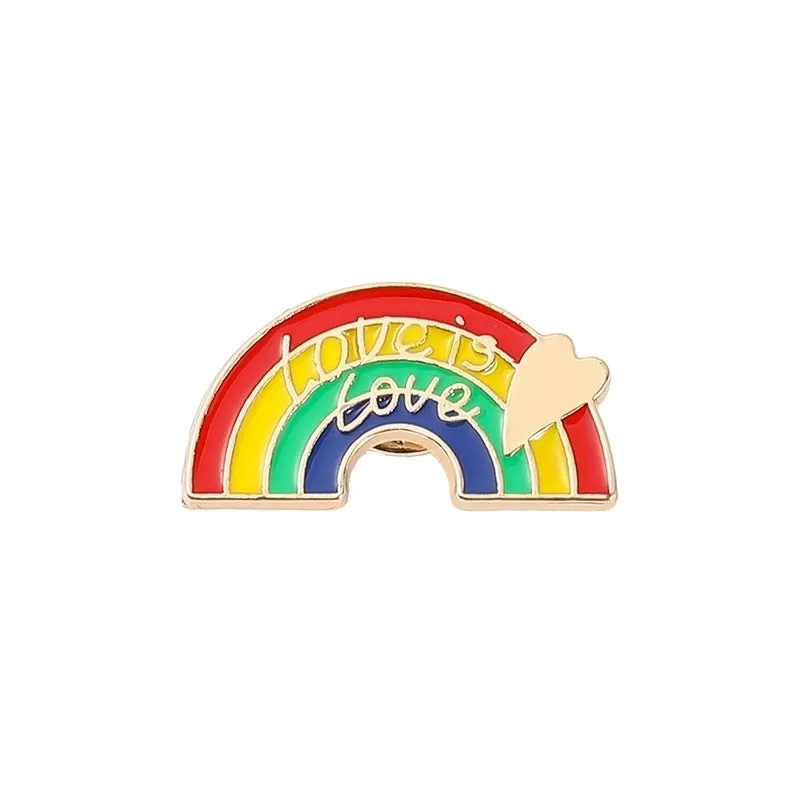 Classic Style Pin Rainbow Alloy Plating Unisex Brooches