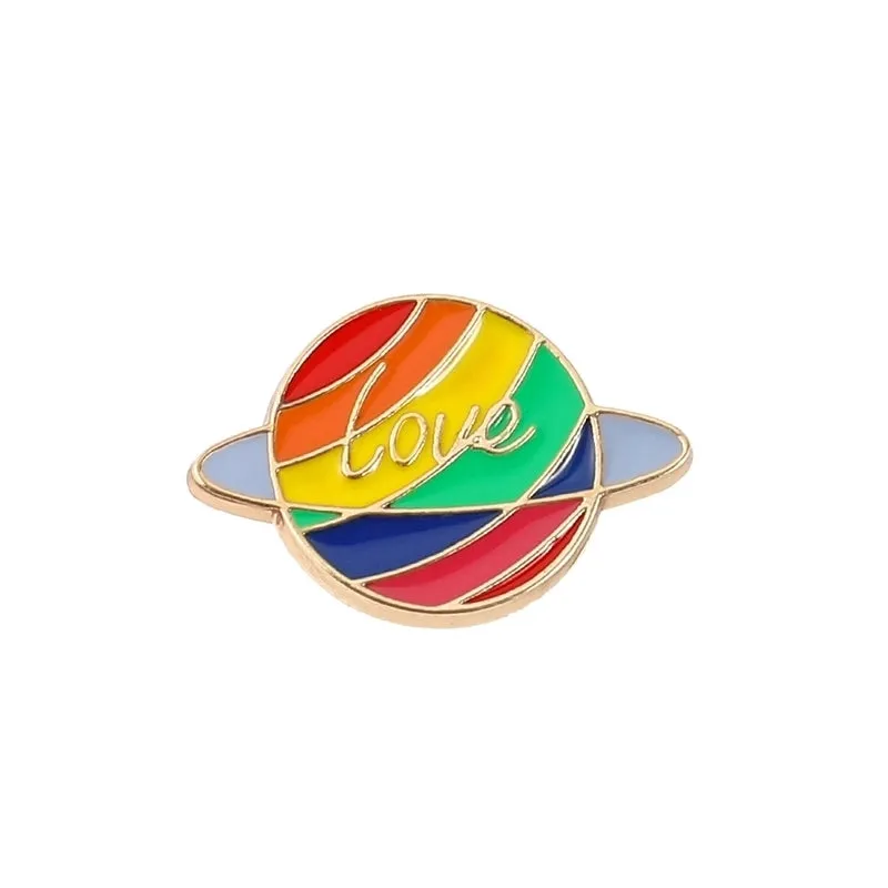 Classic Style Pin Rainbow Alloy Plating Unisex Brooches