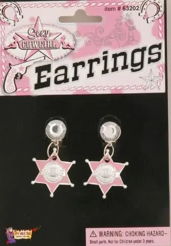 Cowgirl Star Costume Earrings