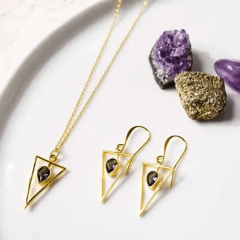 Creative Energy: Amethyst Gemstone Earrings