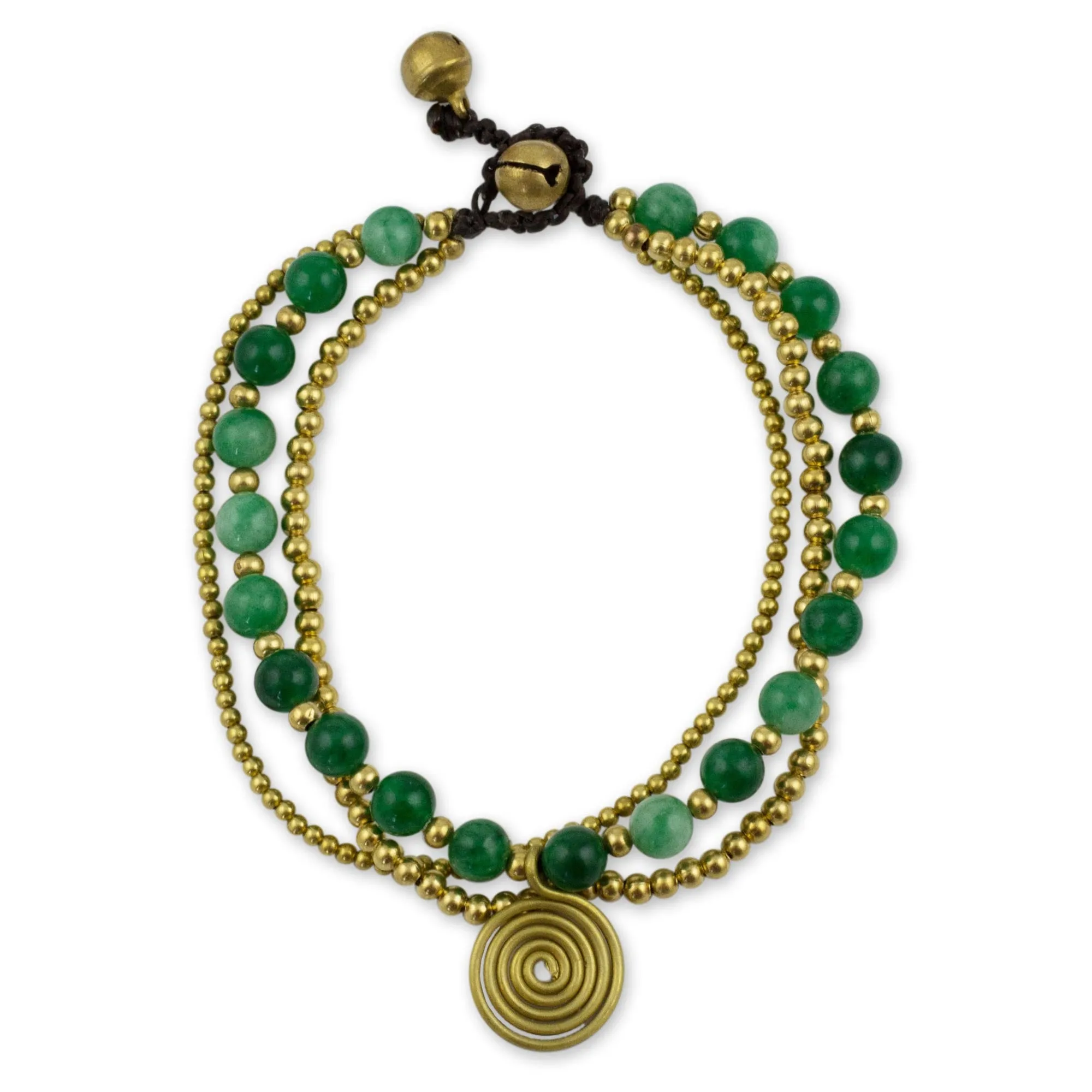 Daydreams Brass Beaded Aventurine Bracelet from Thailand