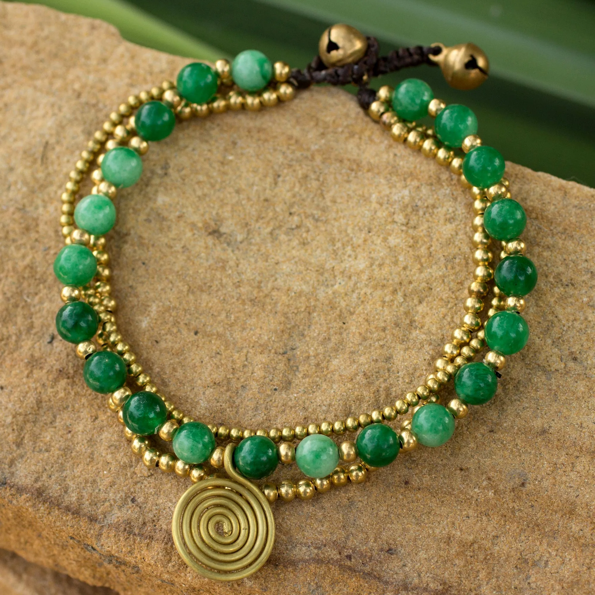 Daydreams Brass Beaded Aventurine Bracelet from Thailand