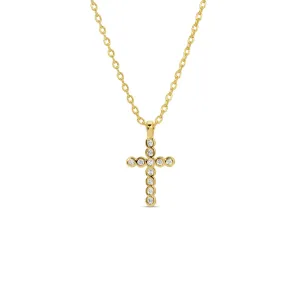 Delicate CZ Cross Pendant