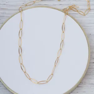 Delicate Handmade Oval Link Chain - Gold Plate