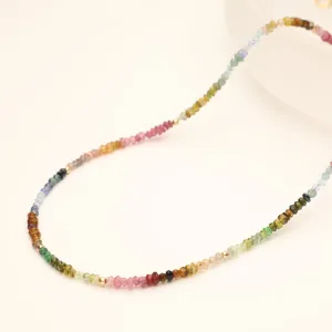 Delicate Multicolour Semi Precious Stone Necklace