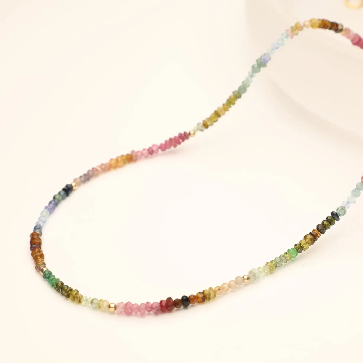 Delicate Multicolour Semi Precious Stone Necklace