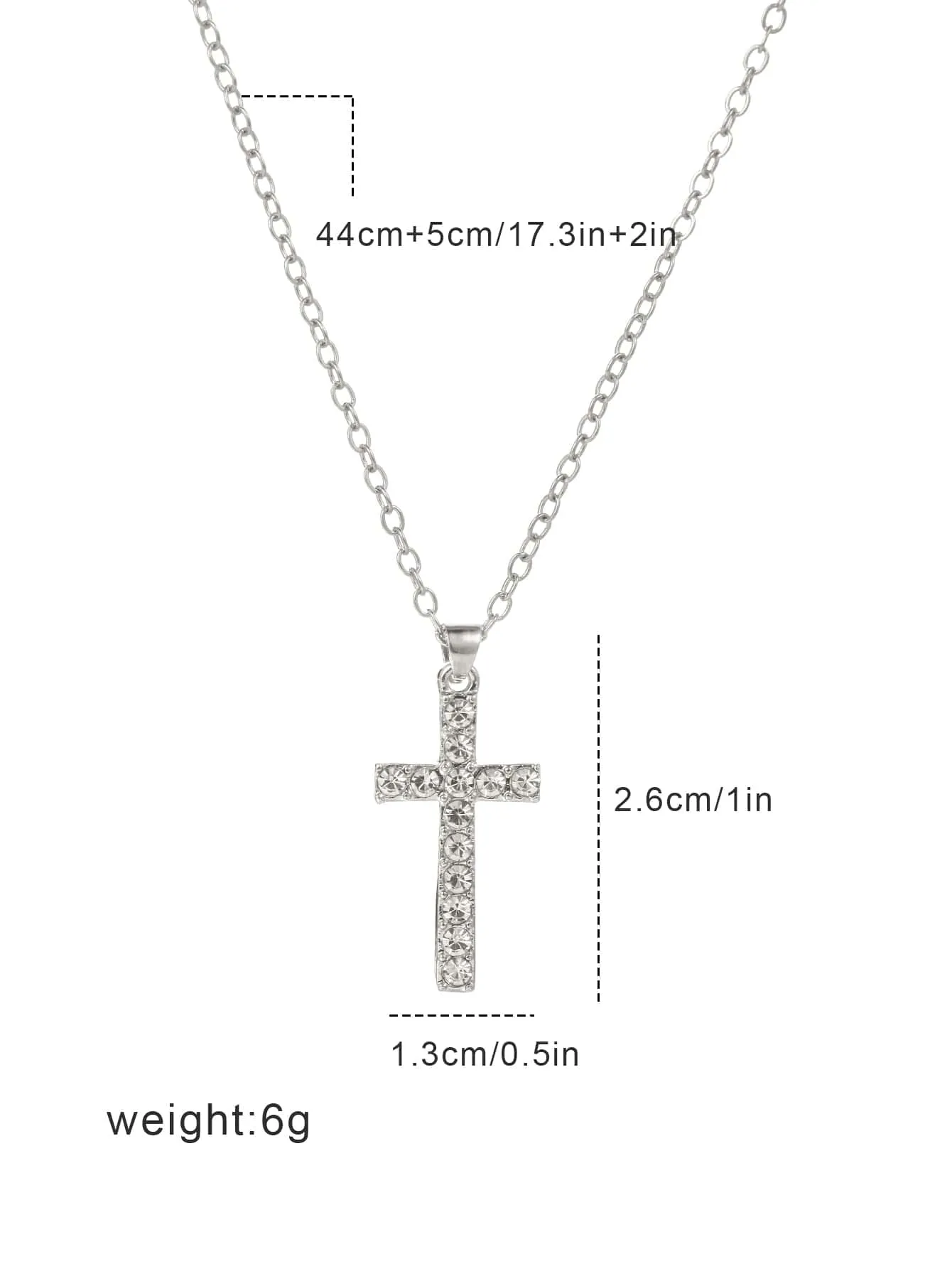 Delicate Rhinestone Cross Charm Necklace for Women Jewelry for Women Jewelry