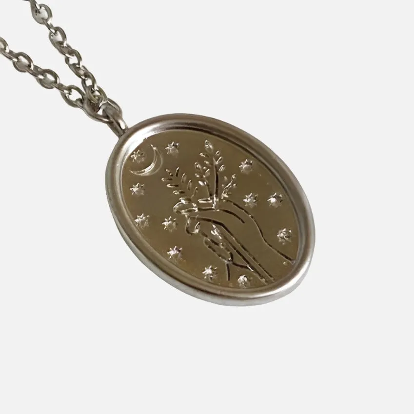 Demeter Floral Stamp Necklace