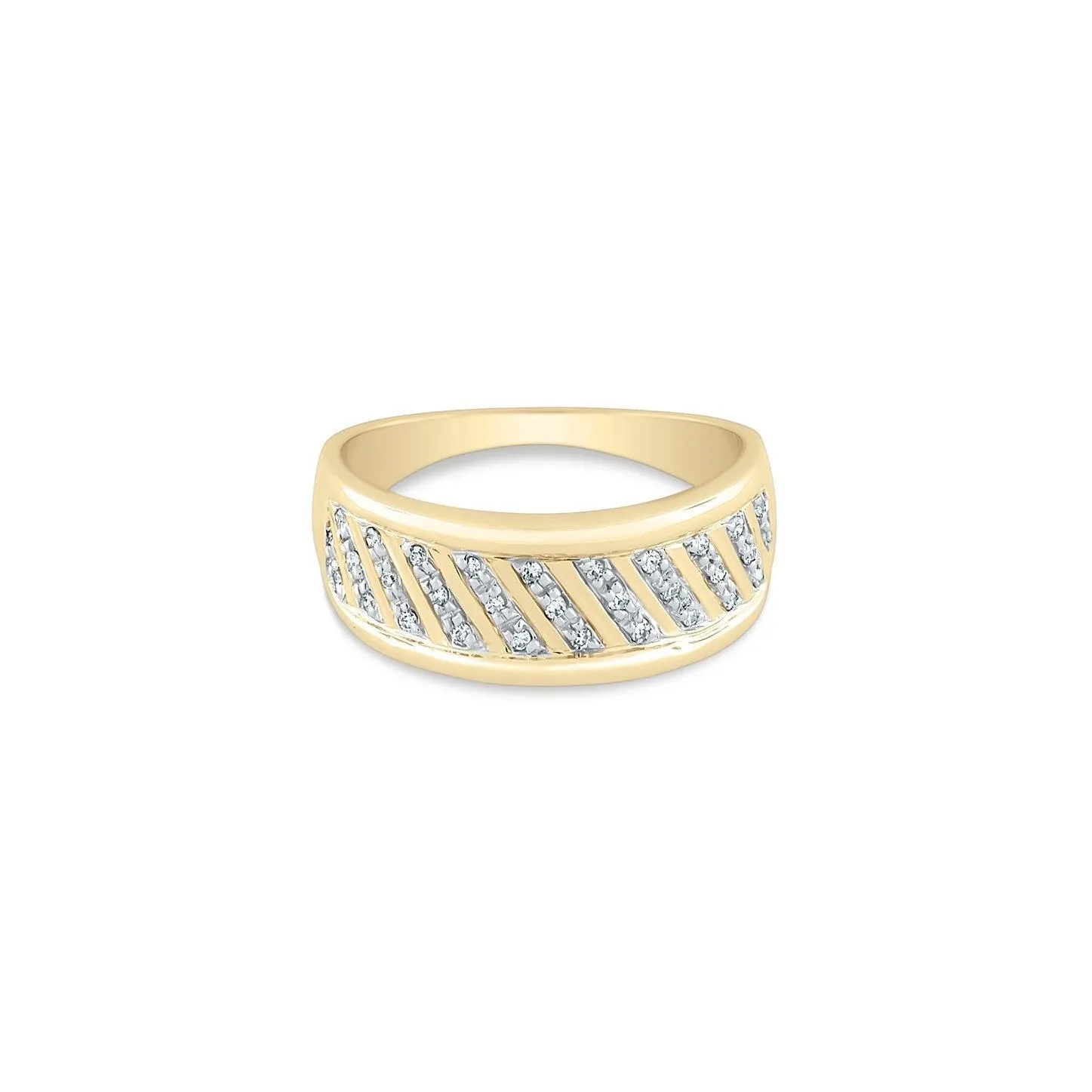 Diagonal Diamonds Gold Ring