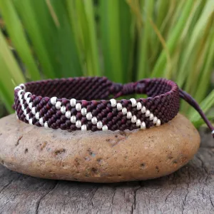 Diagonal Mulberry Hill Tribe Silver Wristband Bracelet