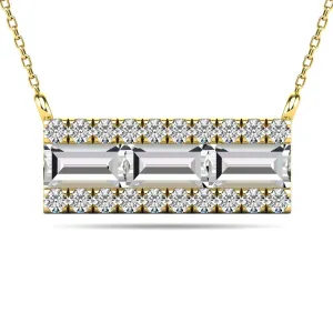 Diamond 1/2 Ct.Tw. Bar Necklace in 14K Yellow Gold