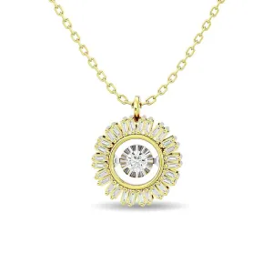 Diamond 1/6 ct tw Flower Pendant in 10K Yellow Gold