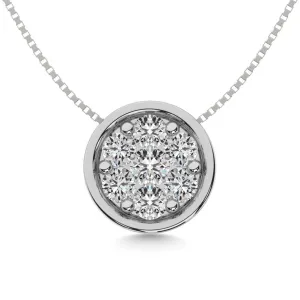 Diamond 3/4 ct tw Round Slider Pendant in 14K White Gold