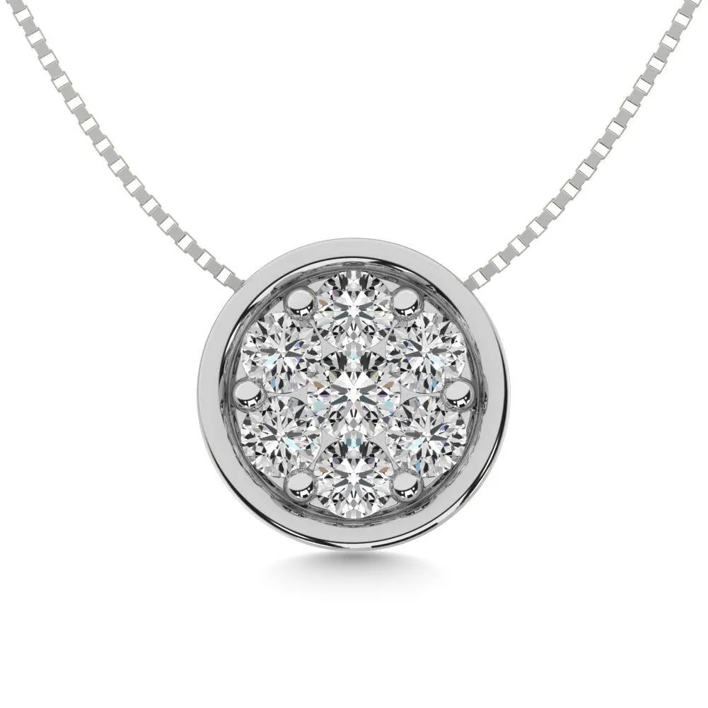 Diamond 3/4 ct tw Round Slider Pendant in 14K White Gold