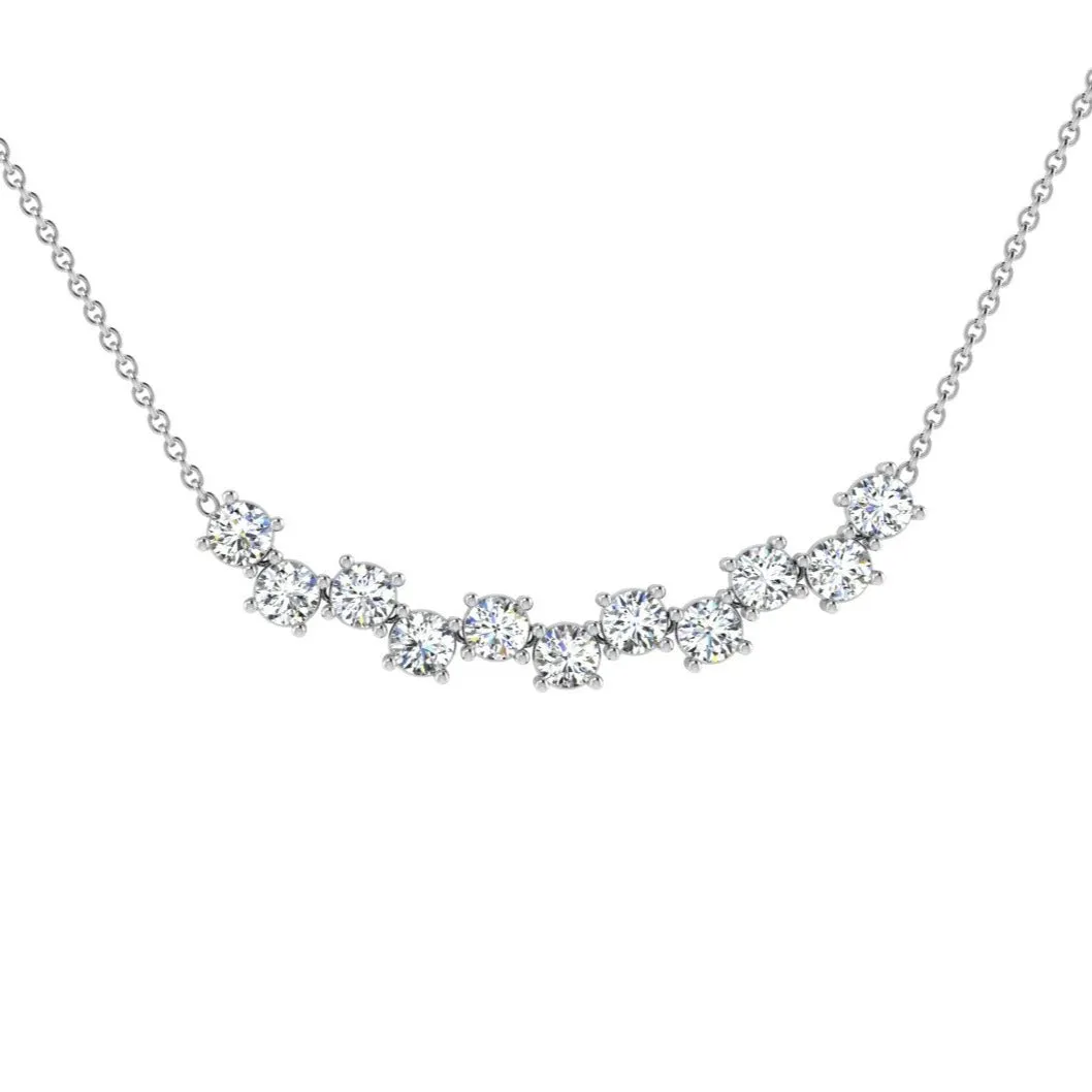 Diamond Checkerboard Bar Necklace