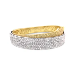 Diamond Layered Wide Bracelet