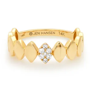 DIAMOND SHAPES RING, 14kt GOLD