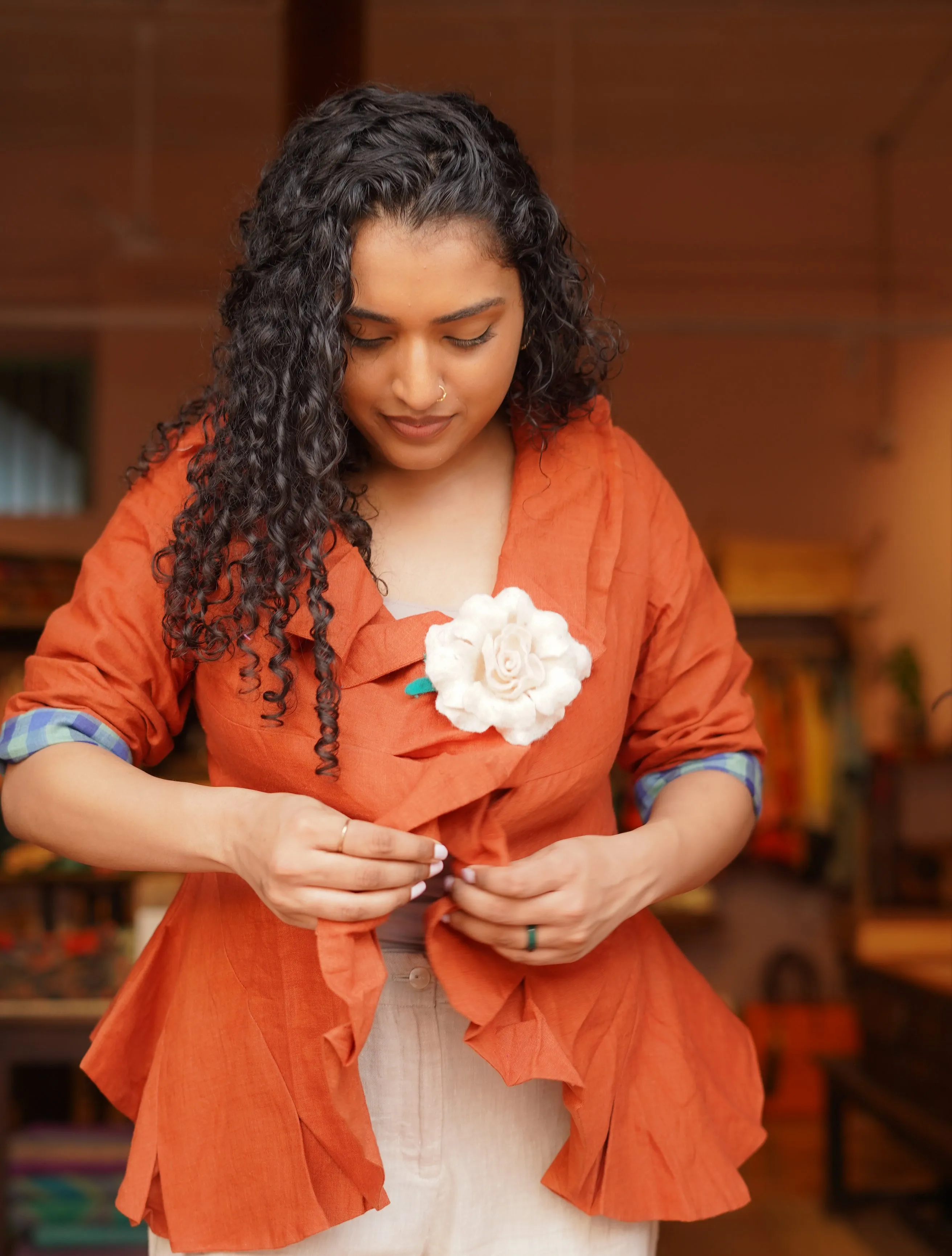 Dianthus Flower Brooch