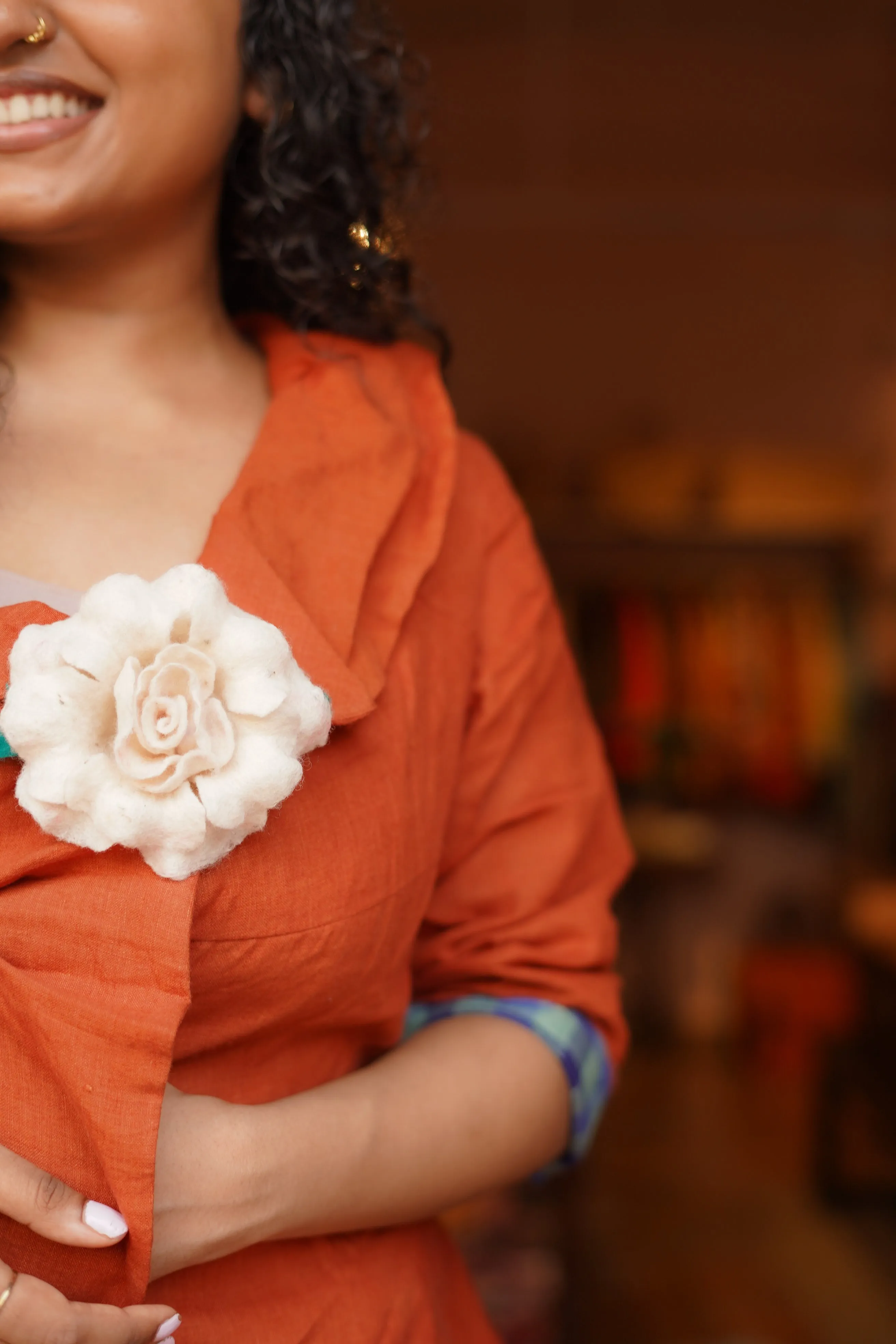 Dianthus Flower Brooch