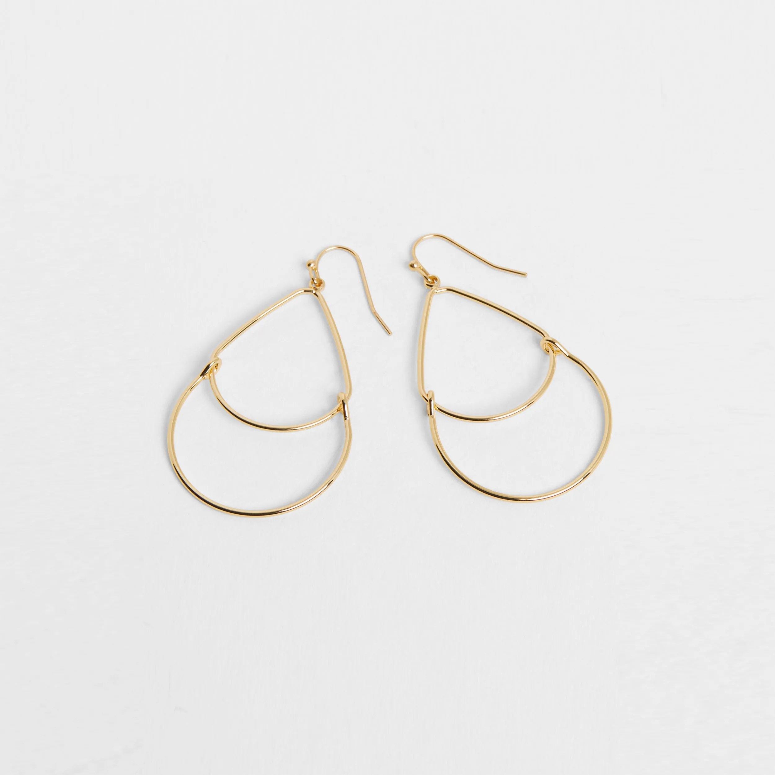 Double Teardrop Dangle Earring - Gold