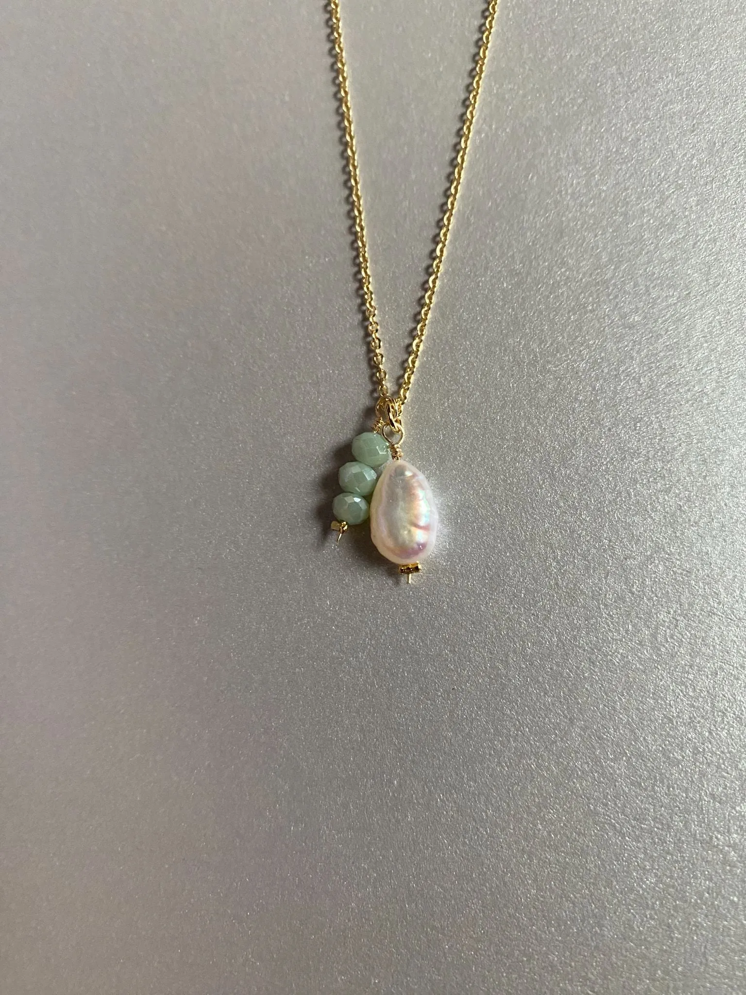 Elegant Dainty Pearl Pendant Chain Necklace