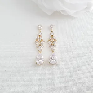 Elegant Earrings in Gold for Brides-Anne