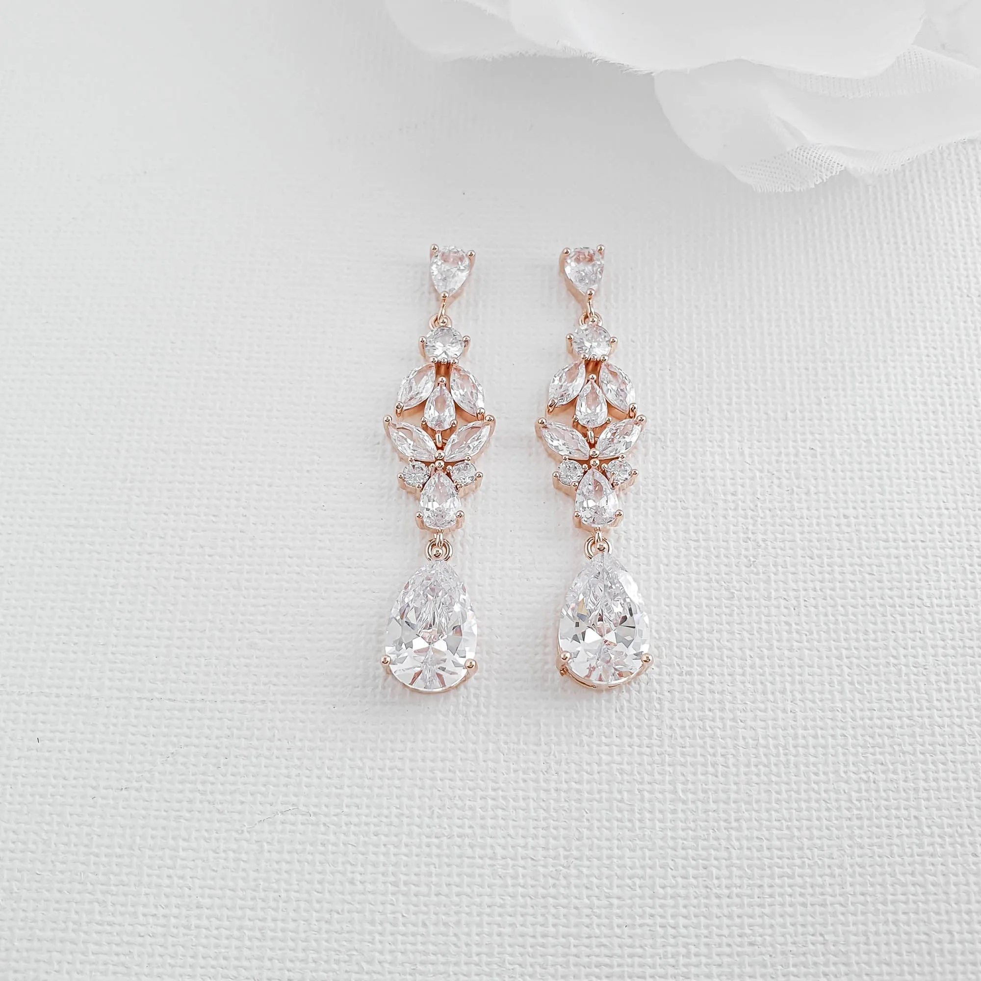 Elegant Earrings in Gold for Brides-Anne