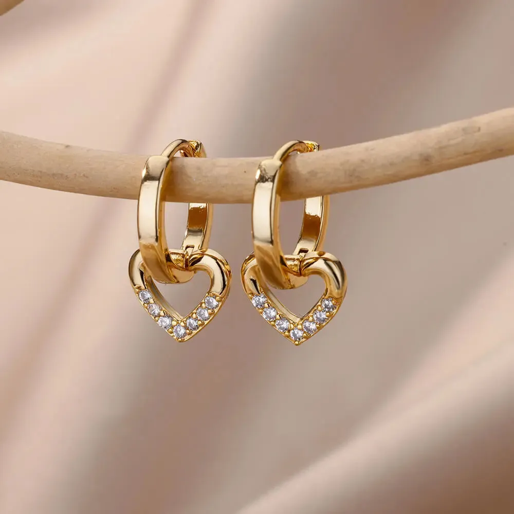 Elegant Minimalist Love Design Zircon Earrings