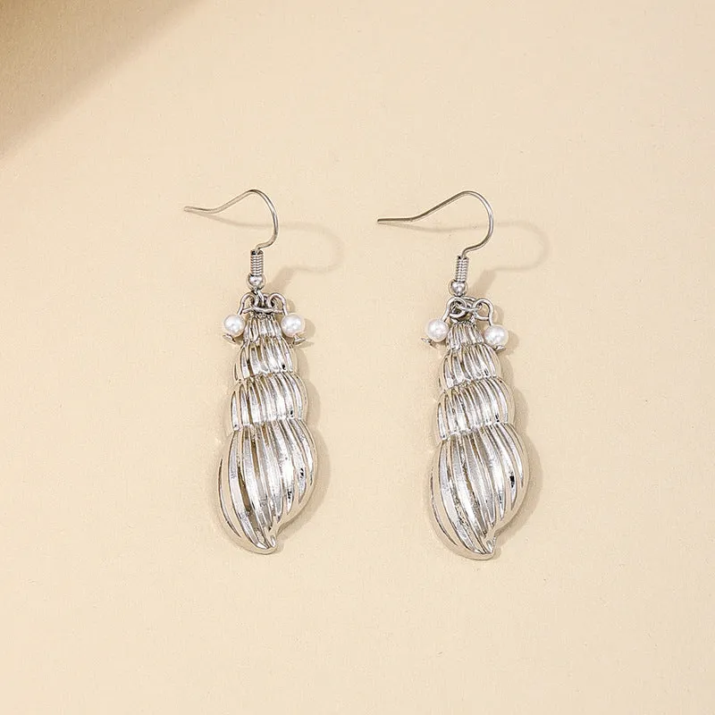 Elegant Seashell and Pearl Tassel Earrings - Vienna Verve Collection