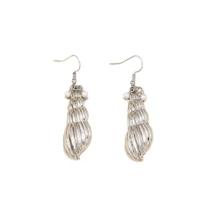 Elegant Seashell and Pearl Tassel Earrings - Vienna Verve Collection