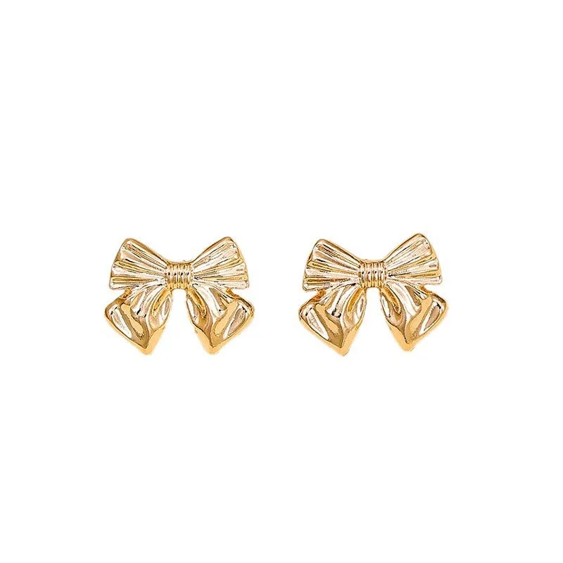 Elegant Vienna Verve Metal Bow Women's Earrings