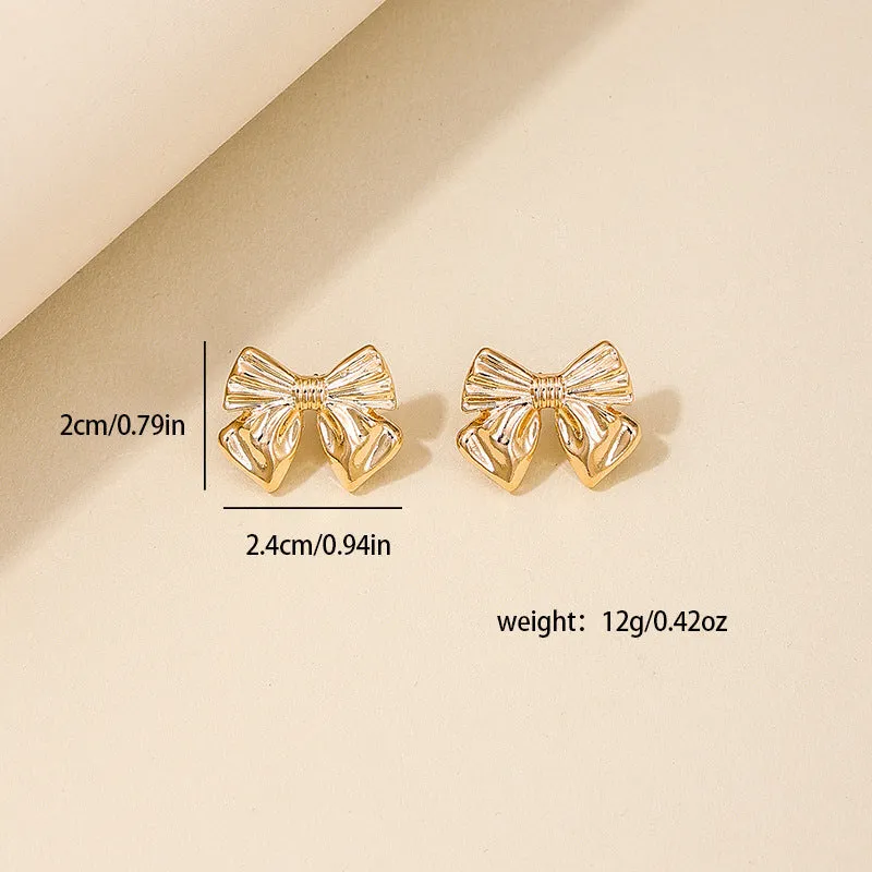 Elegant Vienna Verve Metal Bow Women's Earrings